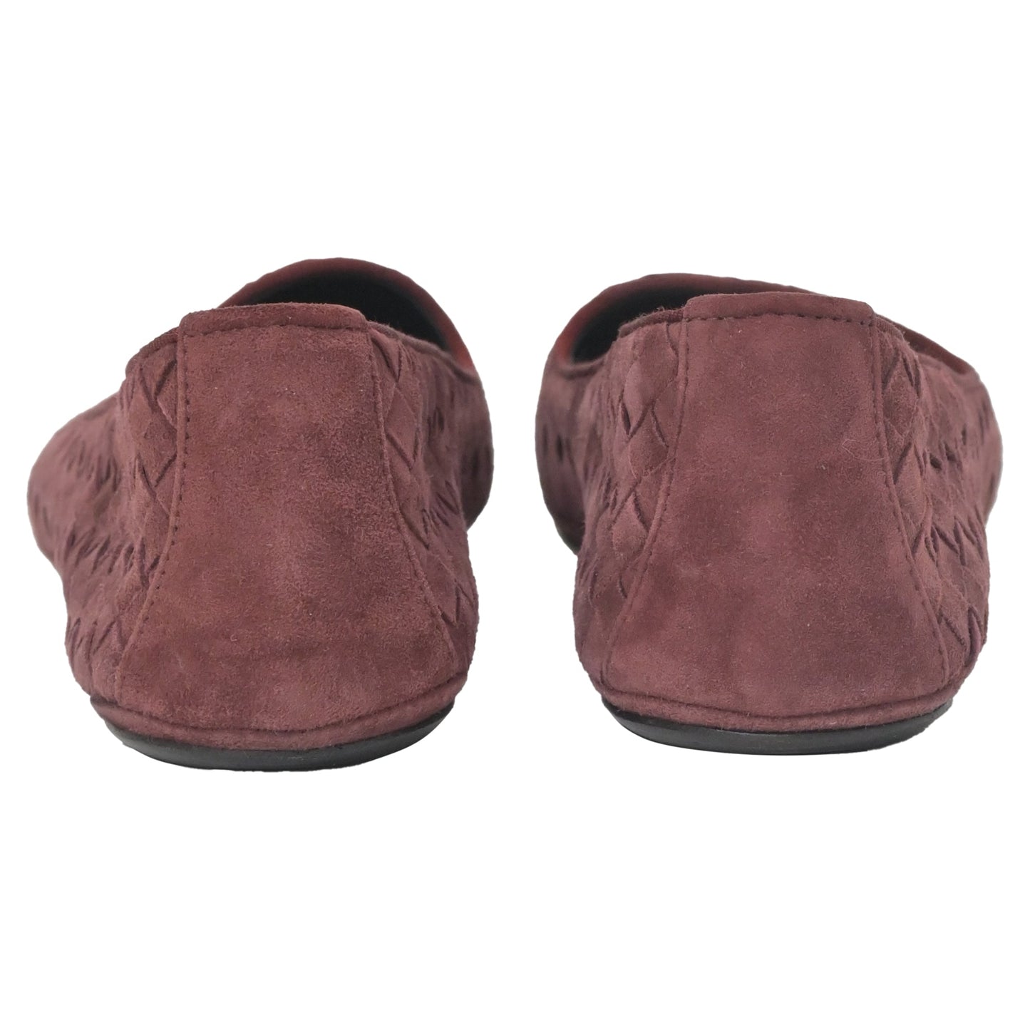 Luxury Bottega Veneta Intrecciato Ballet Flats in Purple Leather