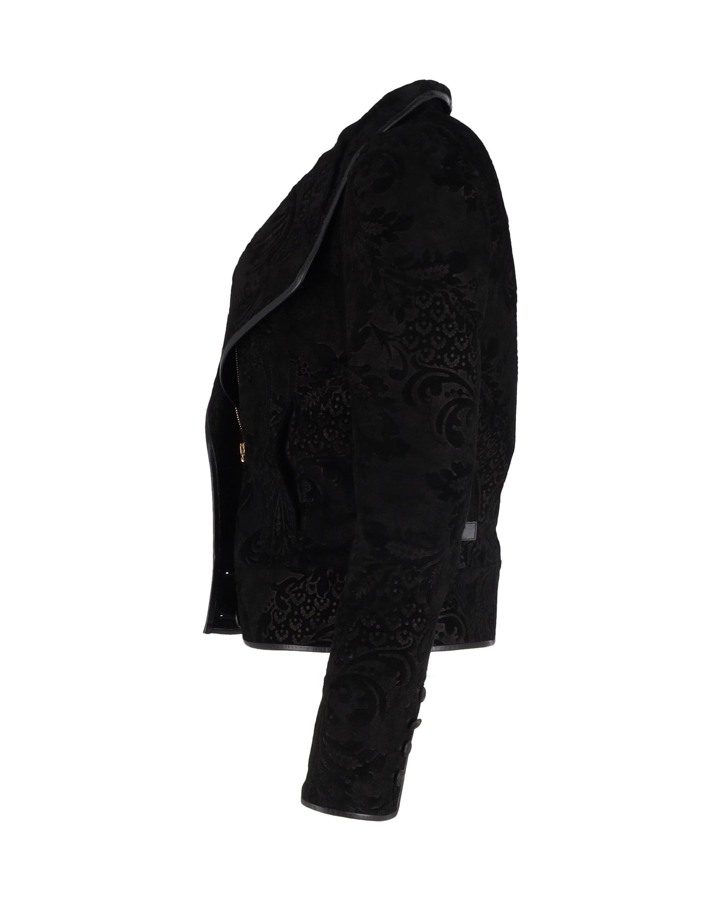 Luxury Gucci Trending 2025 Patterned Zip Jacket in Black Velvet