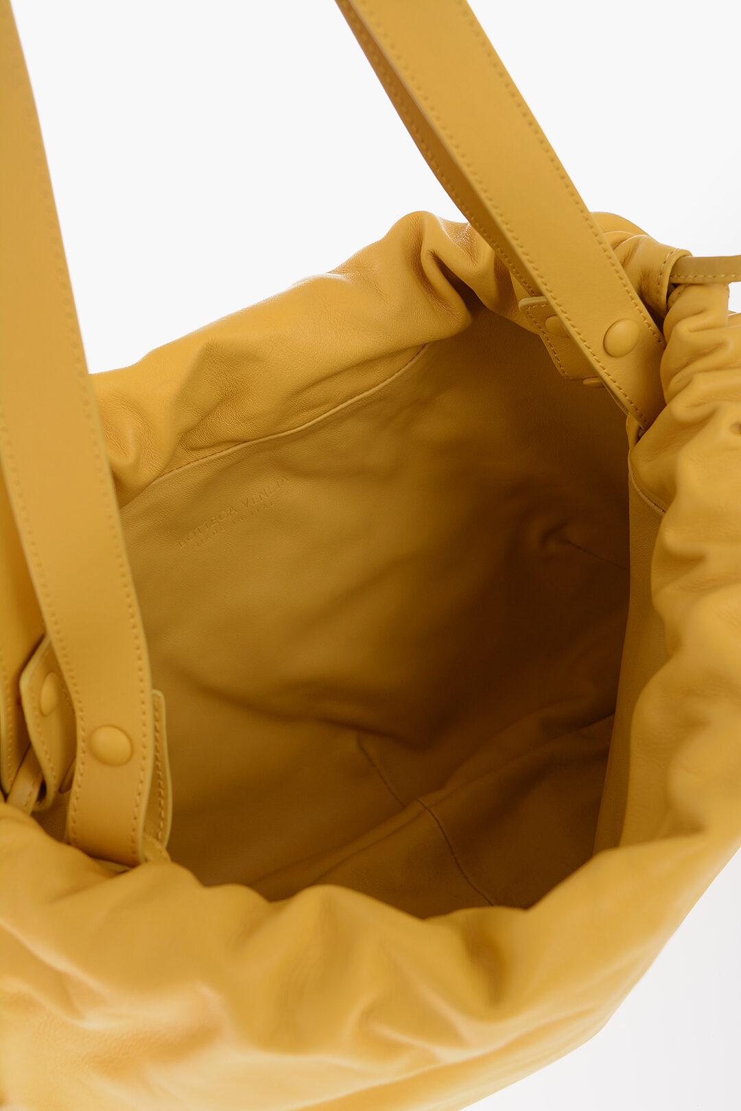 Luxury Bottega Veneta Leather Bulb Shoulder Bag With Golden Details