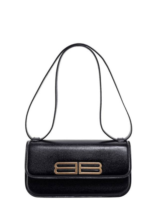 Luxury Balenciaga BB Logo Gossip Small Shoulder Bag Black