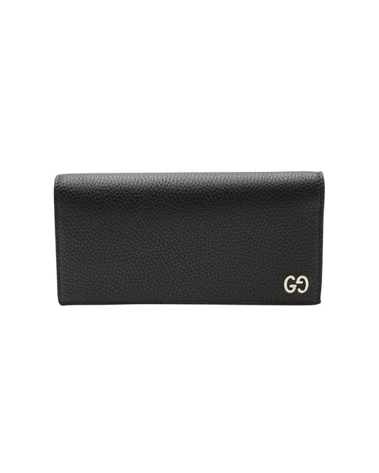 Luxury Gucci Trending 2025 Logo Long Wallet in Black Leather