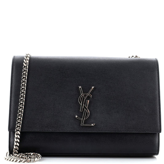 Luxury Saint Laurent Classic Monogram Crossbody Bag Grainy Leather Large