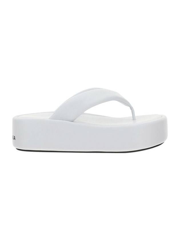 Luxury Balenciaga Women's Rise Thong Flip Flops White
