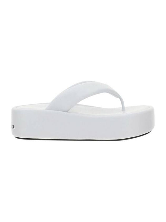 Luxury Balenciaga Women's Rise Thong Flip Flops White