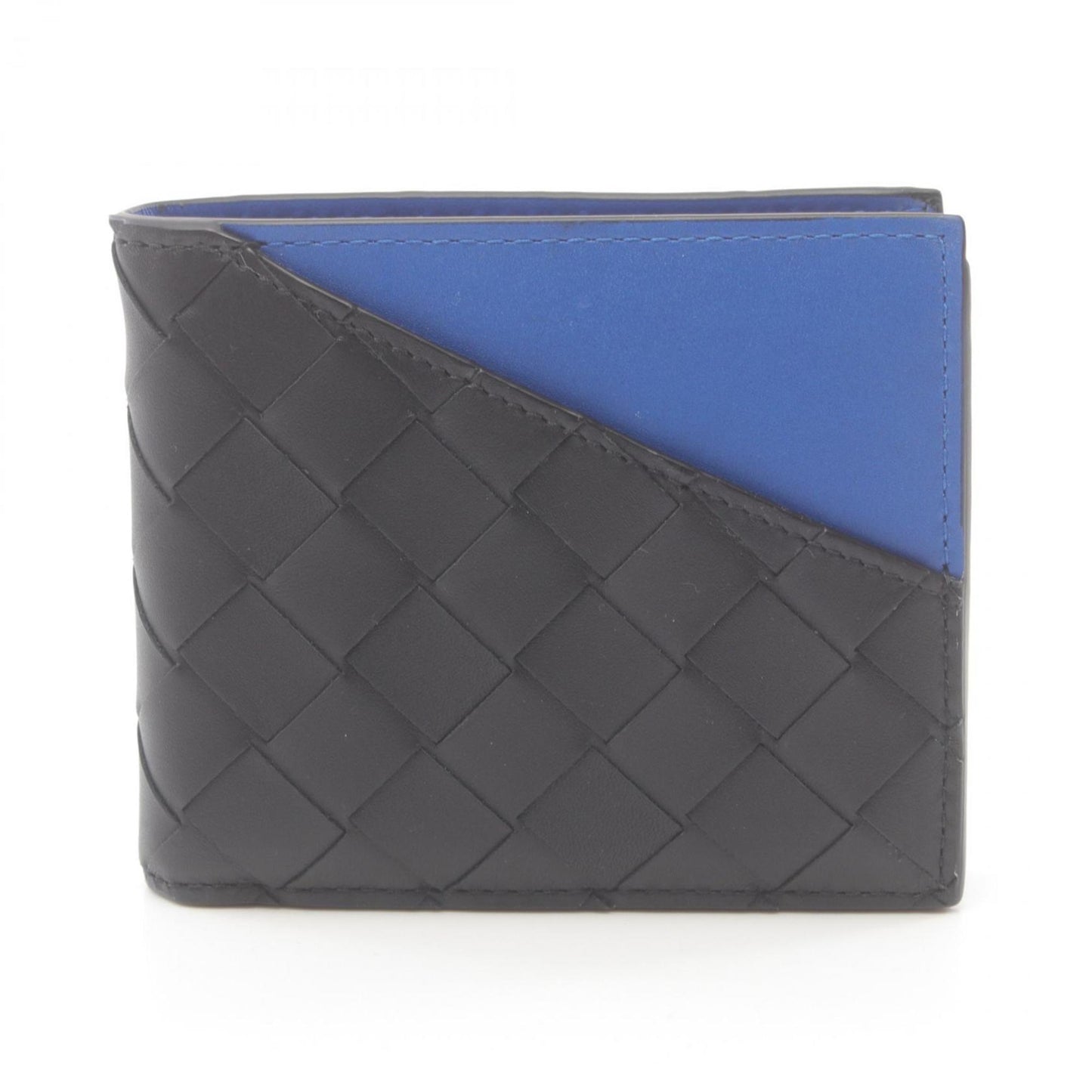 Luxury Bottega Veneta Intrecciato  blue Leather Wallet (Bi-Fold)