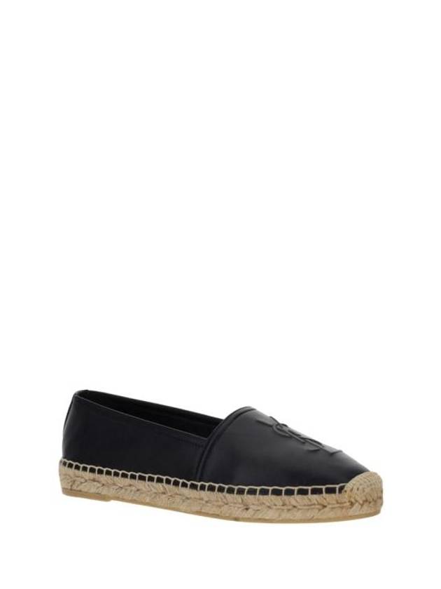 Luxury Saint Laurent Leather Espadrilles Black