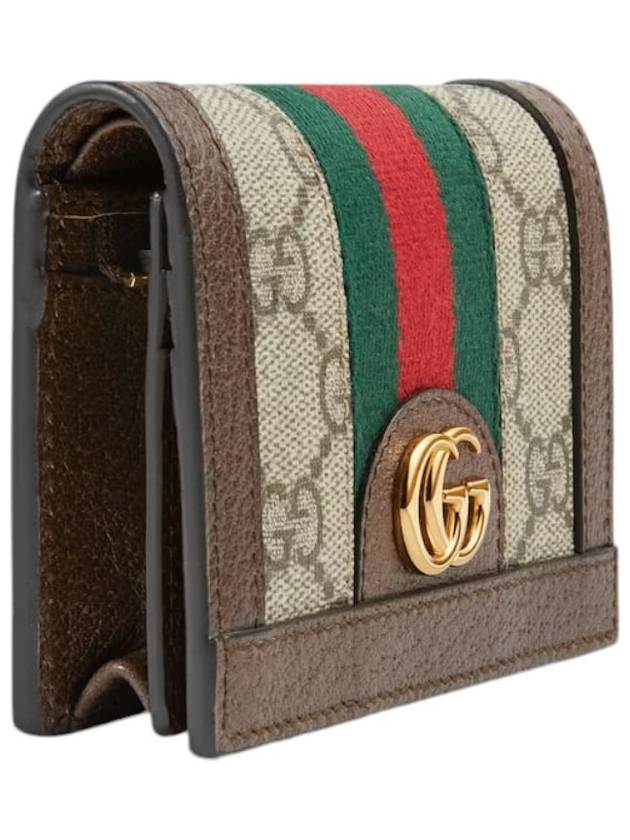 Luxury Gucci Trending 2025 Ophidia GG Supreme Zipper Half Wallet Beige Brown