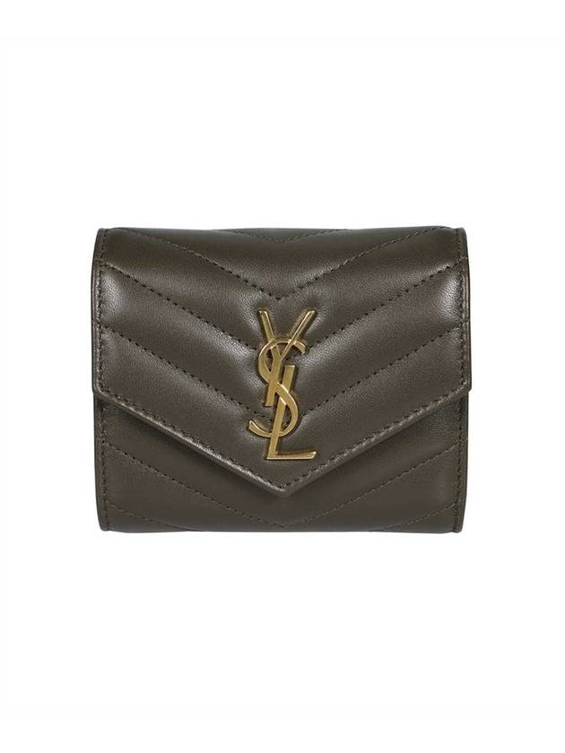 Luxury Saint Laurent Monogram Multi-Fold Half Wallet Green