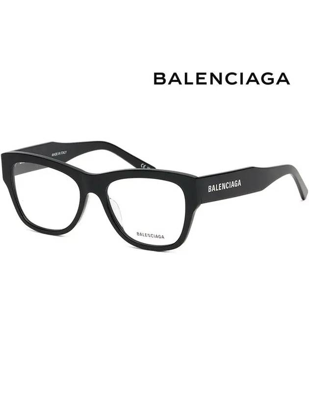 Luxury Balenciaga Acetate Square Eyeglasses Black