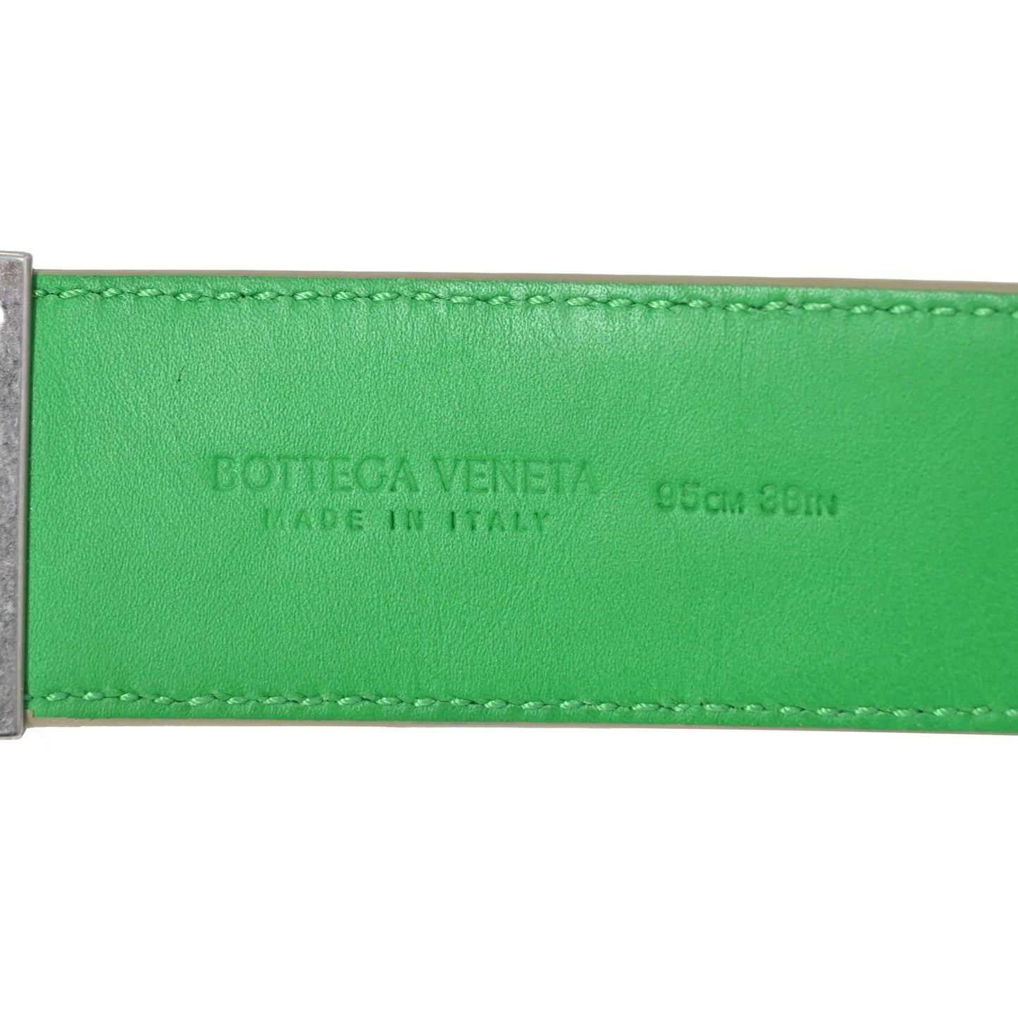 Luxury Bottega Veneta 3.5cm Reversible Intrecciato Belt in Green Leather