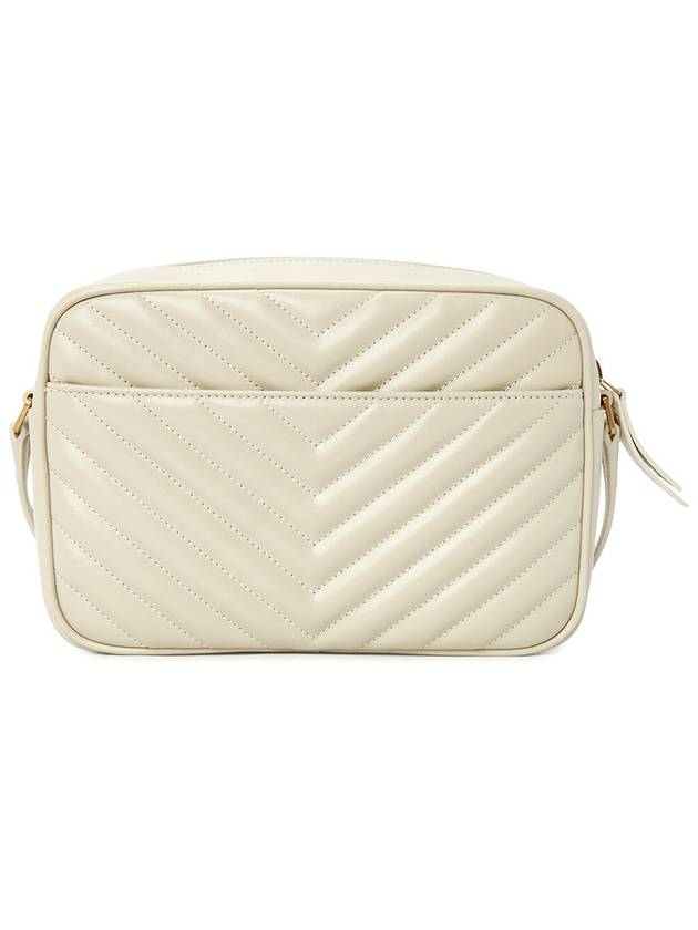Luxury Saint Laurent Lou Logo Quilting Cross Bag White