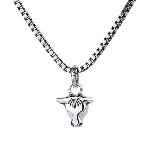 Luxury Gucci GG DOUBLE CLASSIC RETRO STERLING SILVER COW  NECKLACE