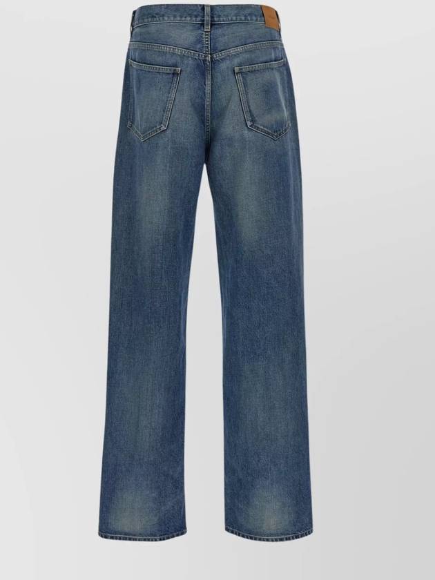 Luxury Saint Laurent Mid Rise Baggy Jeans Blue