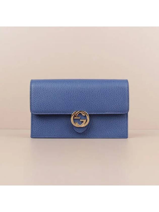 Luxury Gucci Trending 2025 Interlocking GG Strap Chain Cross Bag Blue