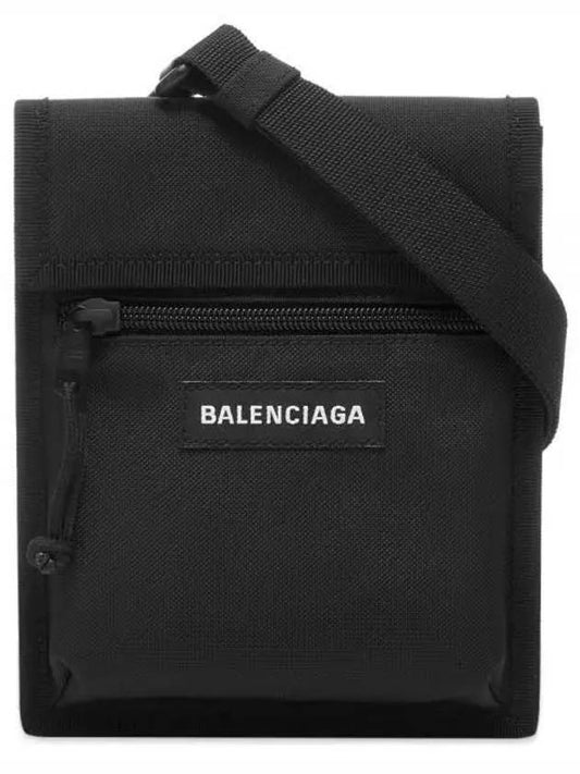 Luxury Balenciaga Explorer Small Strap Nylon Cross Bag Black