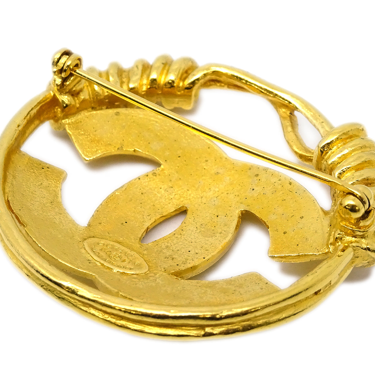 Luxury Chanel 1994 CC Spring Border Brooch Small