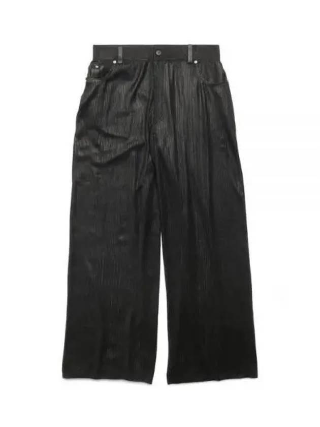 Luxury Balenciaga Cotton High Waist Transparent Wide Pants Black