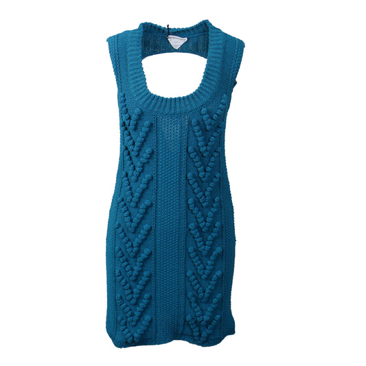 NWT Luxury Bottega Veneta Duck Green Cotton Aran Heavy Knit Mini Dress