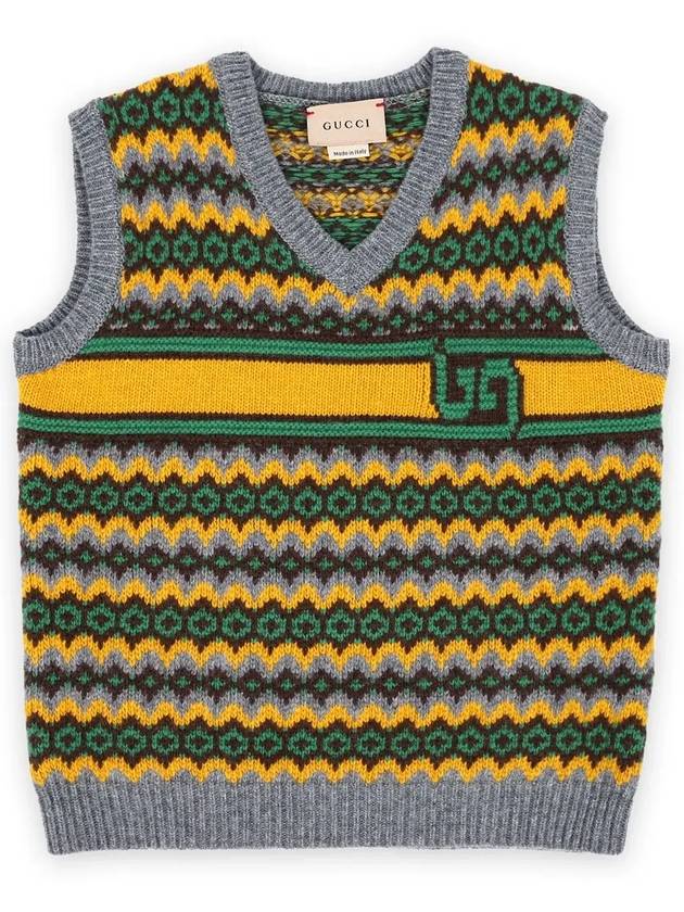 Luxury Gucci Trending 2025 Kids Wool Jacquard Vest
