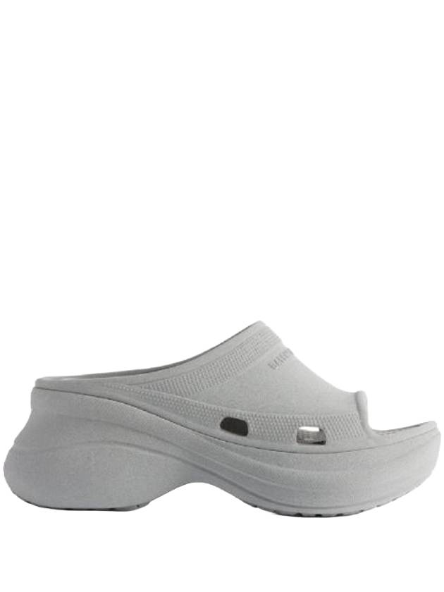 Luxury Balenciaga Pool Platform Slipper Grey