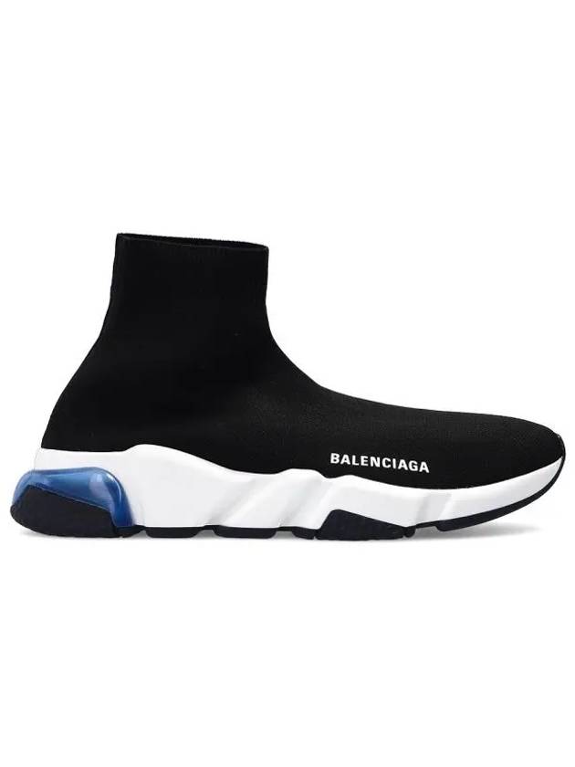 Luxury Balenciaga Speed Trainer Clear Sole High Top Sneakers  Blue Black