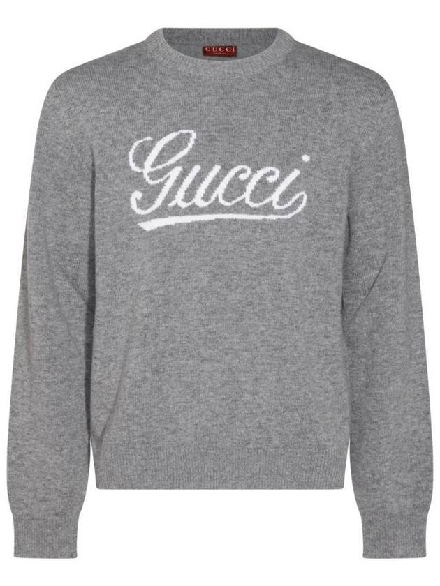 Luxury Gucci Trending 2025 Intarsia Wool Sweater Grey