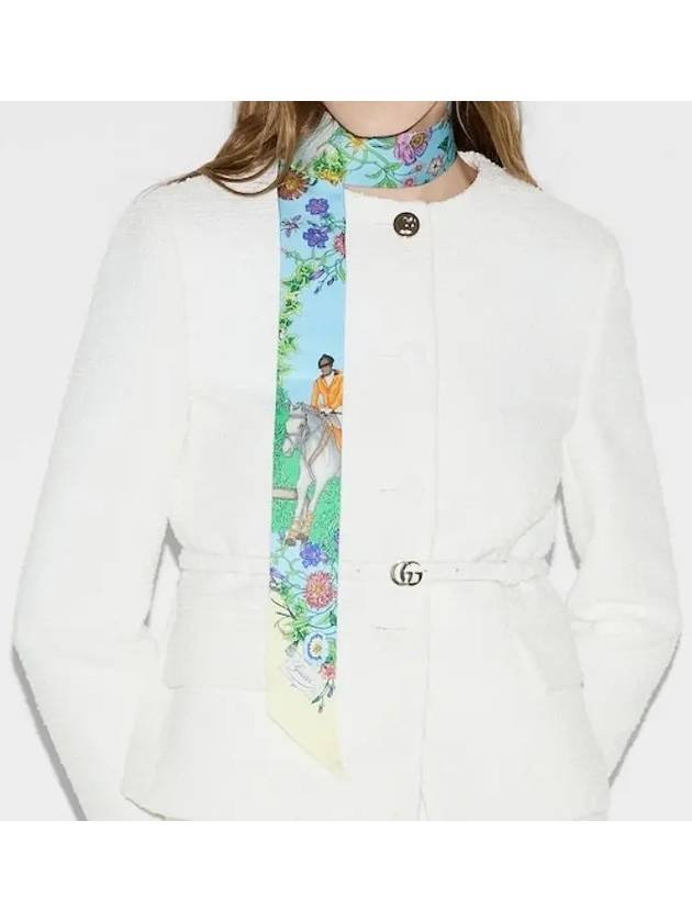 Luxury Gucci Trending 2025 All over Flora Print Silk Neck Bow 816715 3G001 3972