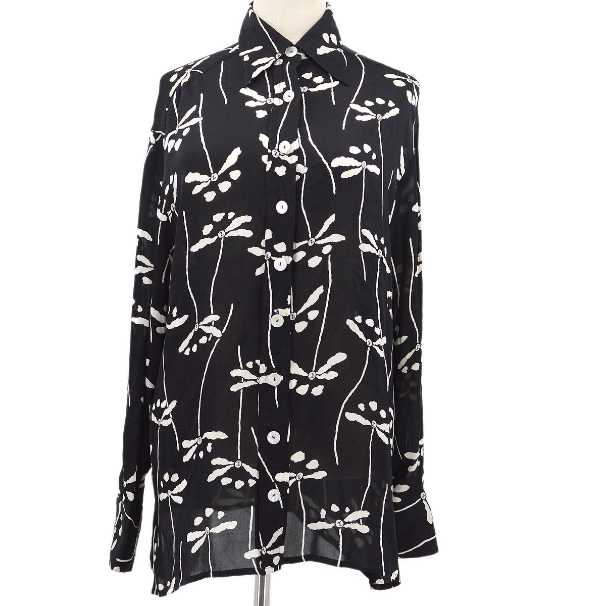 Luxury Chanel Fall 1994 CC floral-print silk shirt #40