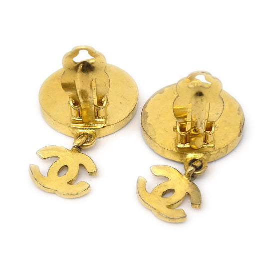 Luxury Chanel Earrings Clip-On Pearl Gold 95A