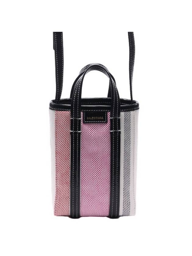 Luxury Balenciaga Barbes Striped Tote Bag Pink