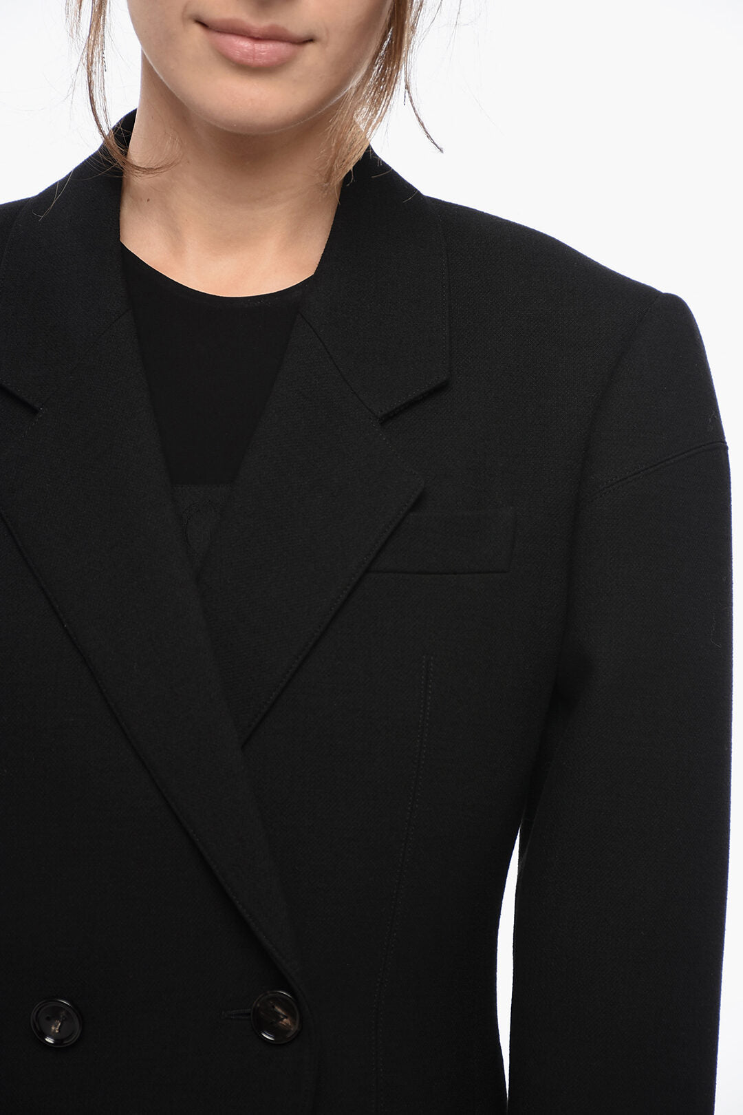 Luxury Bottega Veneta Half-Lined Double-Breasted Coat