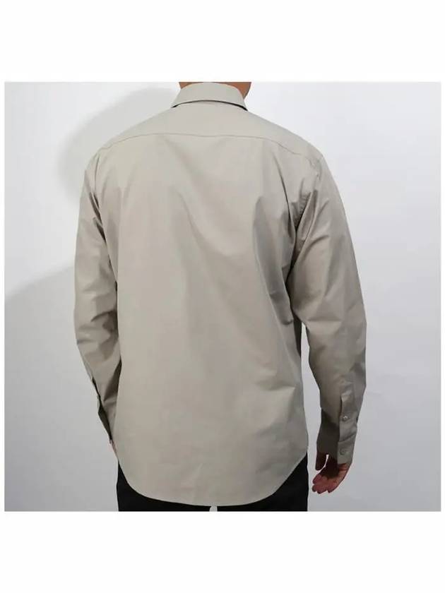 Luxury Balenciaga Embroidered Logo Long Sleeve Shirt Beige