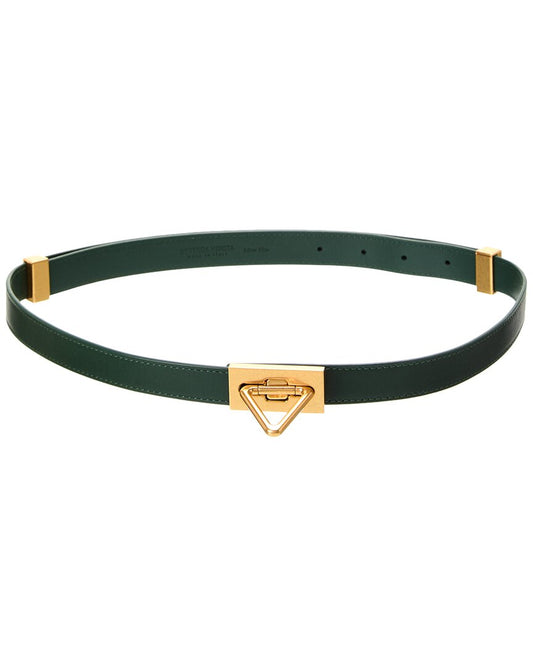 Luxury Bottega Veneta Triangle Buckle Leather Belt