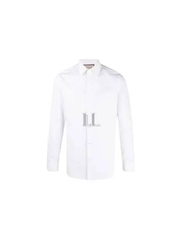 Luxury Gucci Trending 2025 Double G Cotton Silk Long Sleeve Shirt White