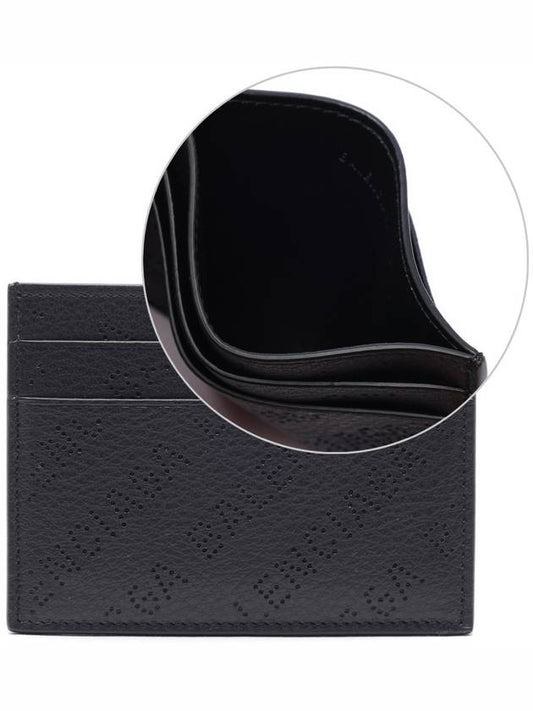 Luxury Balenciaga Logo Perforated Cash Card Holder Black