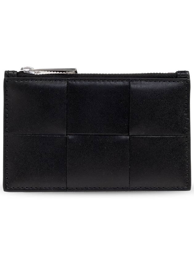 Luxury Bottega Veneta Leather Card Wallet Black
