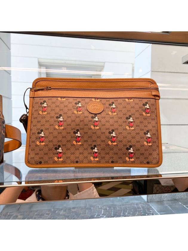 Luxury Gucci Trending 2025 Disney Mickey Mouse Clutch Brown