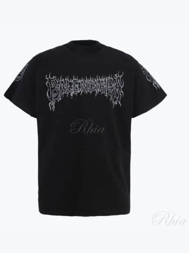 Luxury Balenciaga Darkwave Cotton Short Sleeve T-Shirt Black