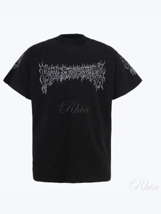 Luxury Balenciaga Darkwave Cotton Short Sleeve T-Shirt Black