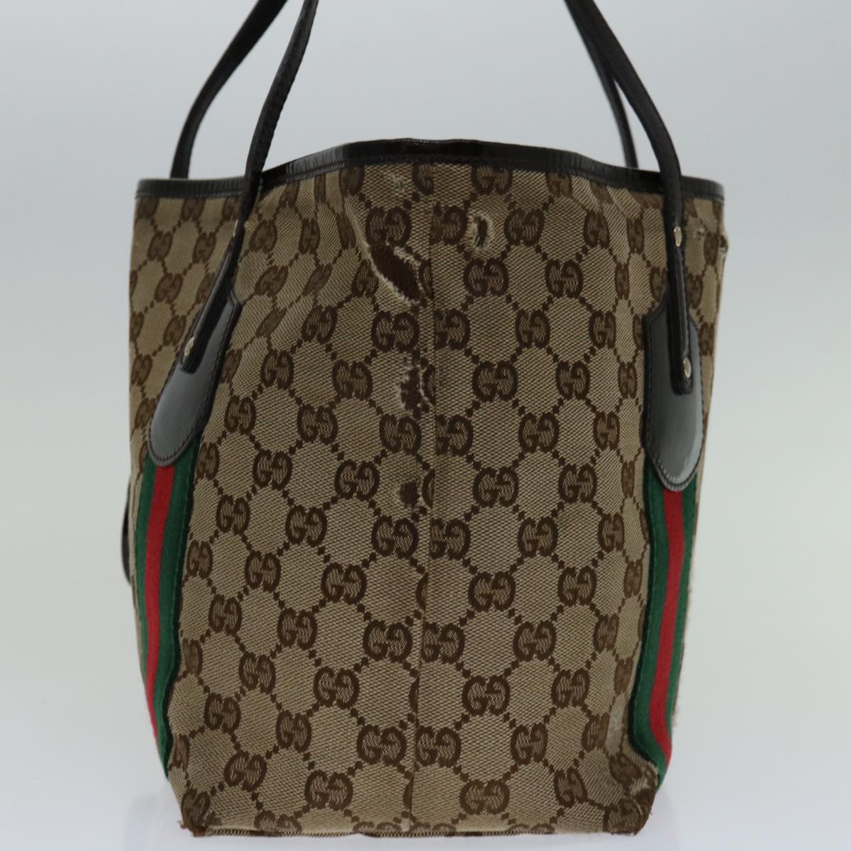 Luxury Gucci Trending 2025 GG Canvas Web Sherry Line Tote Bag Beige Red Green