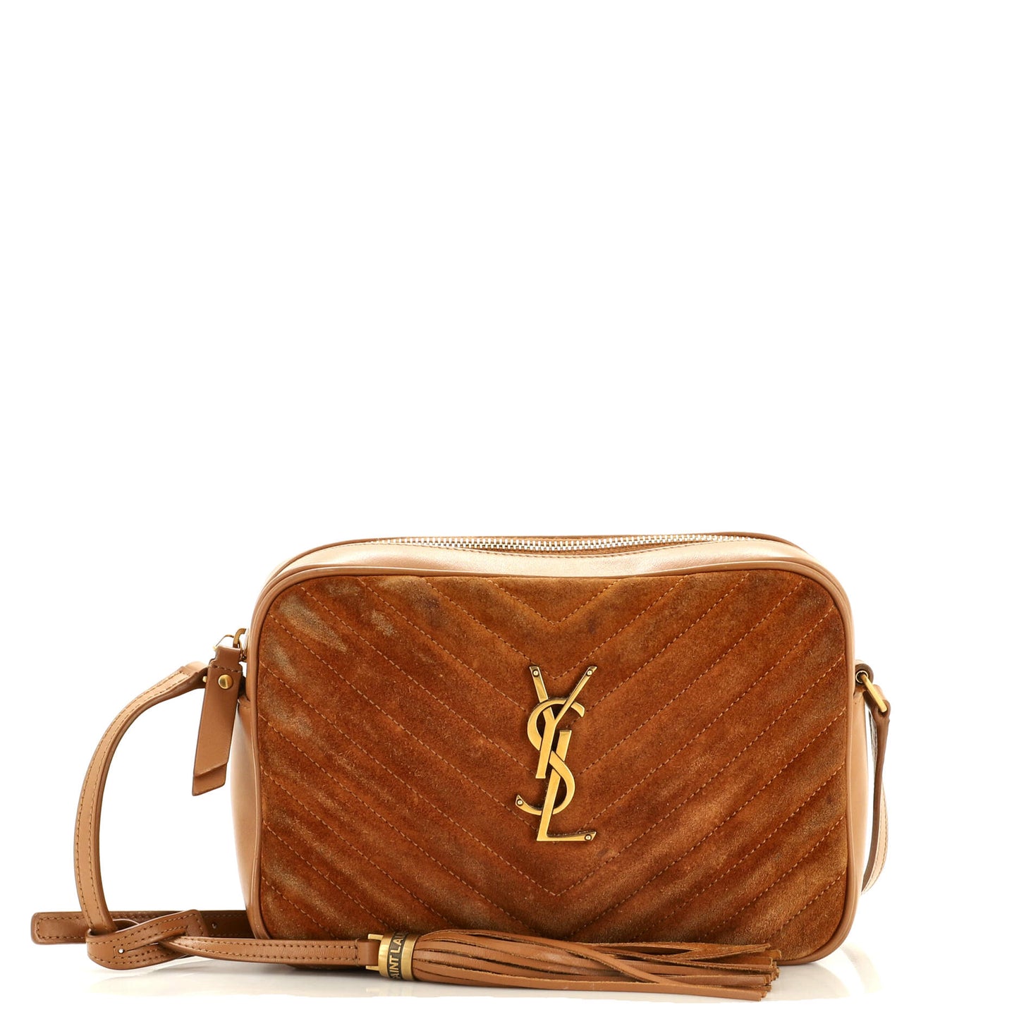 Luxury Saint Laurent Lou Camera Bag Matelasse Chevron Suede Small