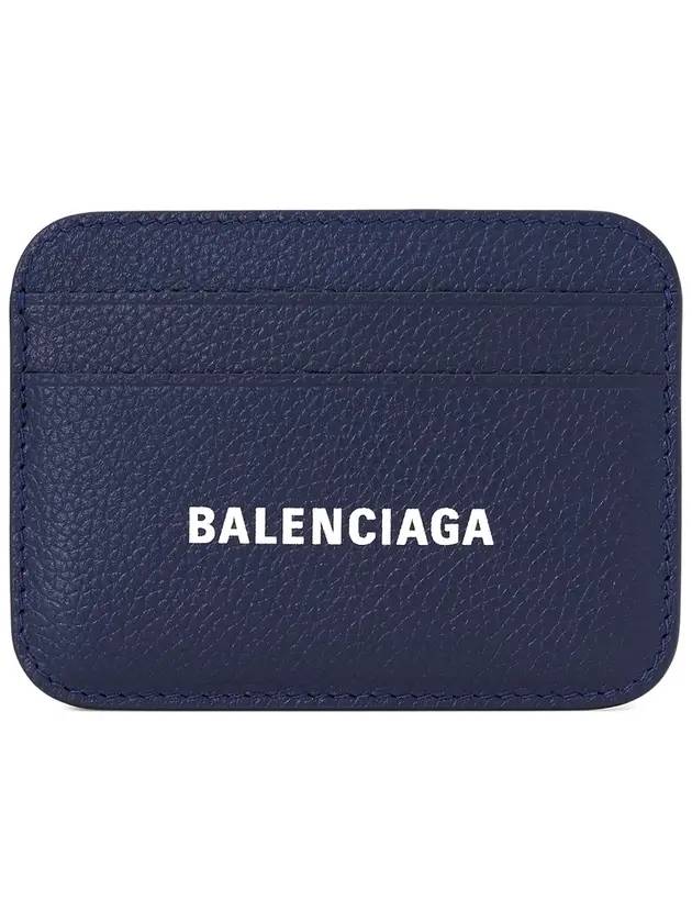 Luxury Balenciaga Grainy Leather Cash Card Holder  Navy