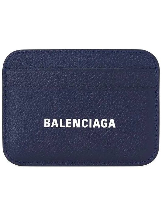 Luxury Balenciaga Grainy Leather Cash Card Holder  Navy