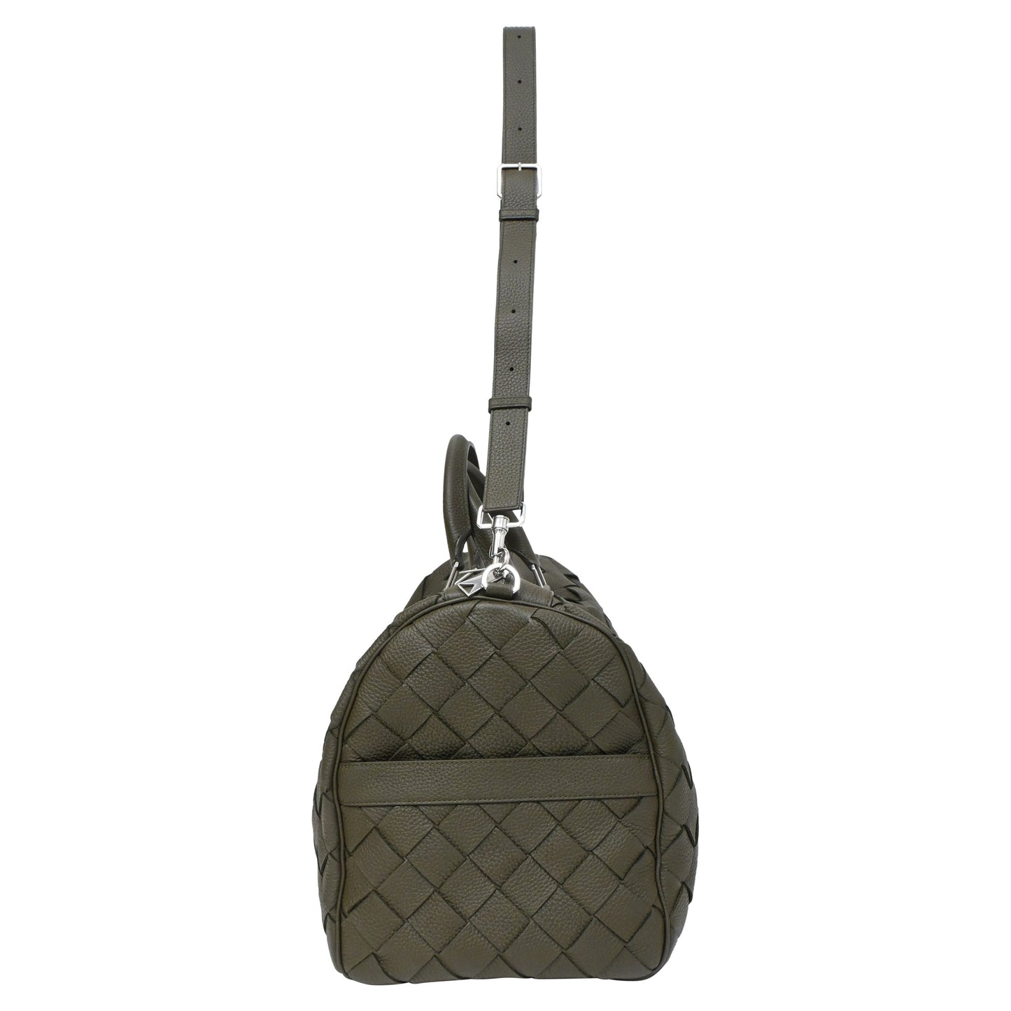 Luxury Bottega Veneta Intrecciato Cabin Duffle Bag in Olive Calf Leather