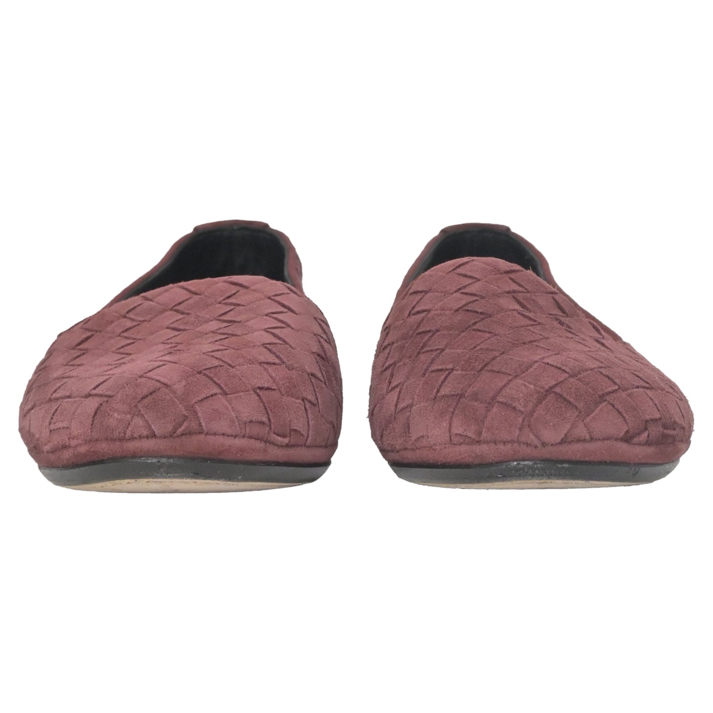 Luxury Bottega Veneta Intrecciato Ballet Flats in Purple Leather