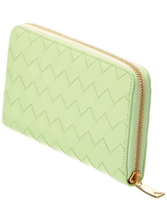 Luxury Bottega Veneta Intrecciato Leather Zip Around Wallet