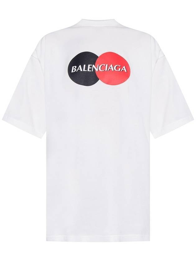 Luxury Balenciaga Logo Print Oversized Short Sleeve T-Shirt White
