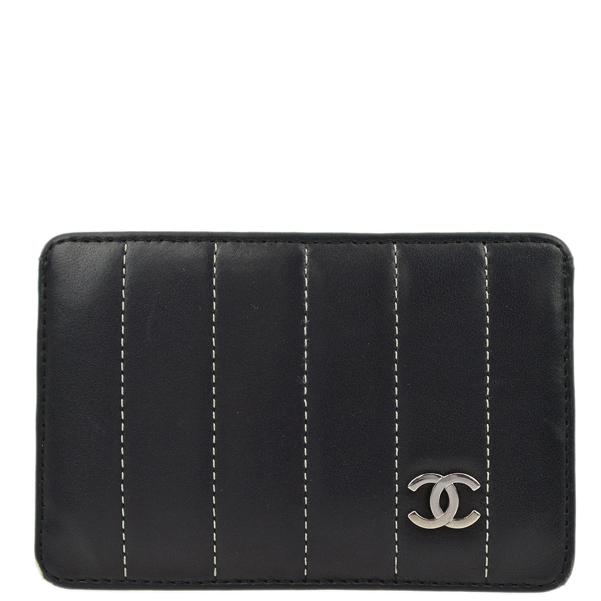 Chanel Black Lambskin Card Case Small New
