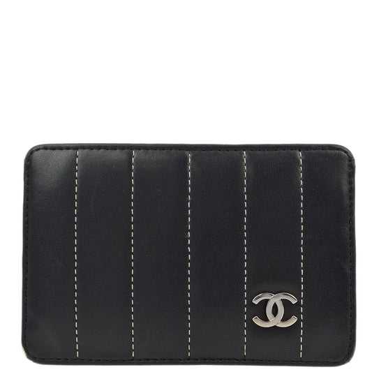 Chanel Black Lambskin Card Case Small New