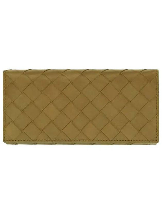 Luxury Bottega Veneta Intrecciato Calfskin Long Wallet Brown